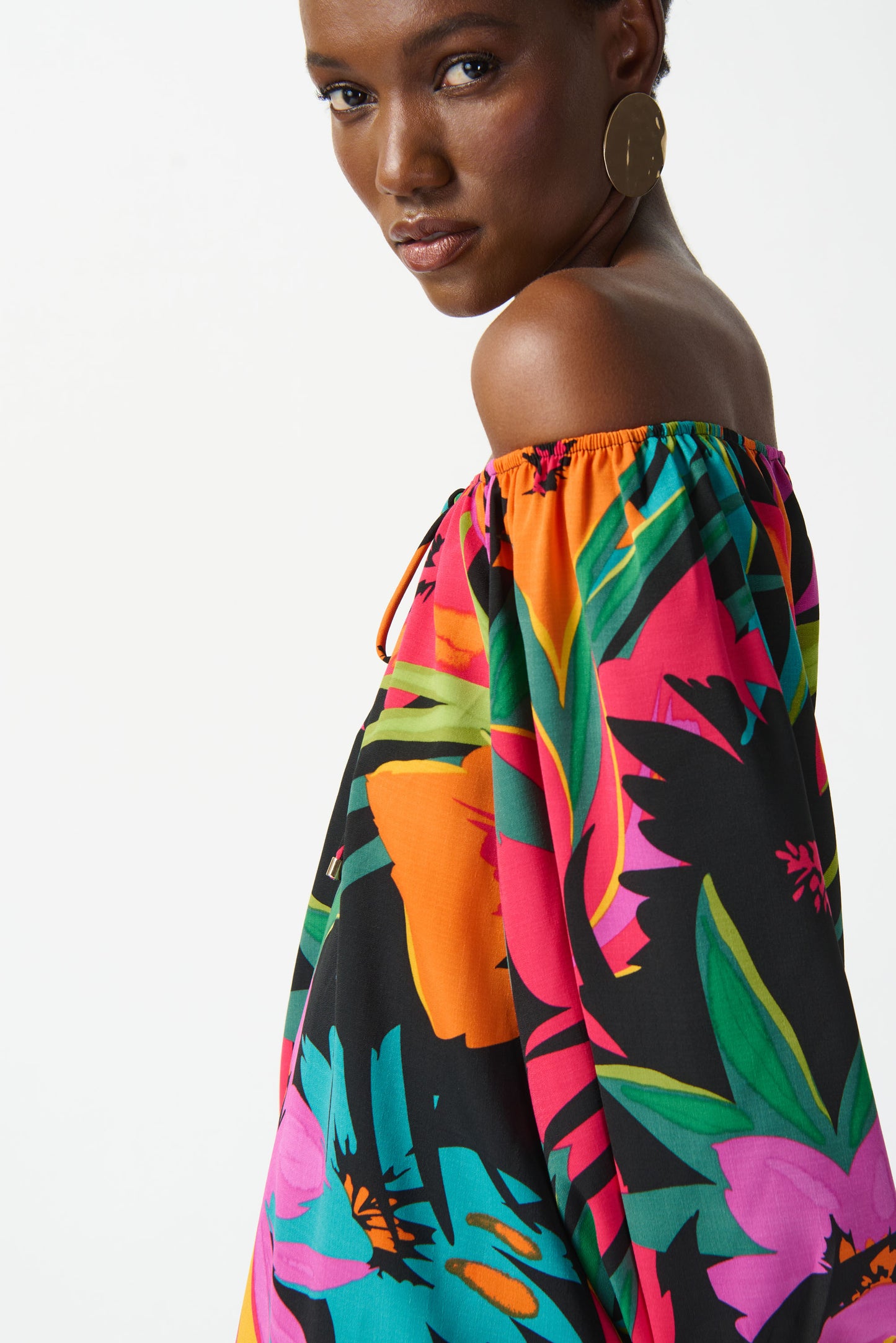 Blusa estampado tropical de gasa 242175