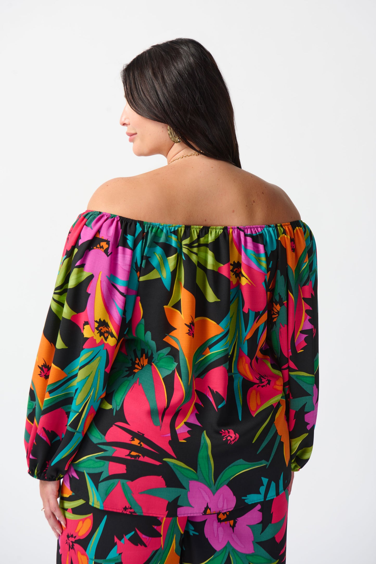 Blusa estampado tropical de gasa 242175
