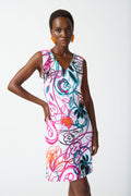 Vestido acampanado con estampado vainilla multicolor 242191