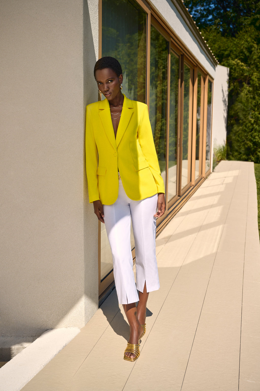Pantalón capri recto blanco 242035