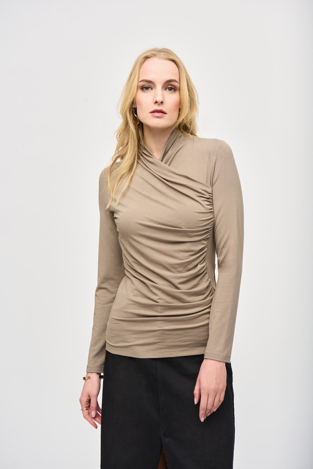 Blusa cruzada con manga larga 243148
