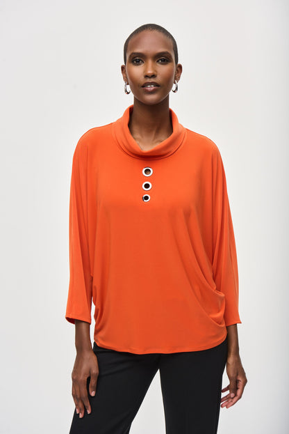 Blusa cuello cantaro naranja 243159