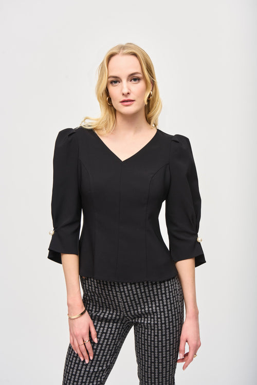 Blusa con manga abullonada 243172