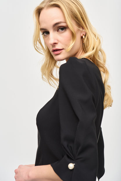 Blusa con manga abullonada 243172