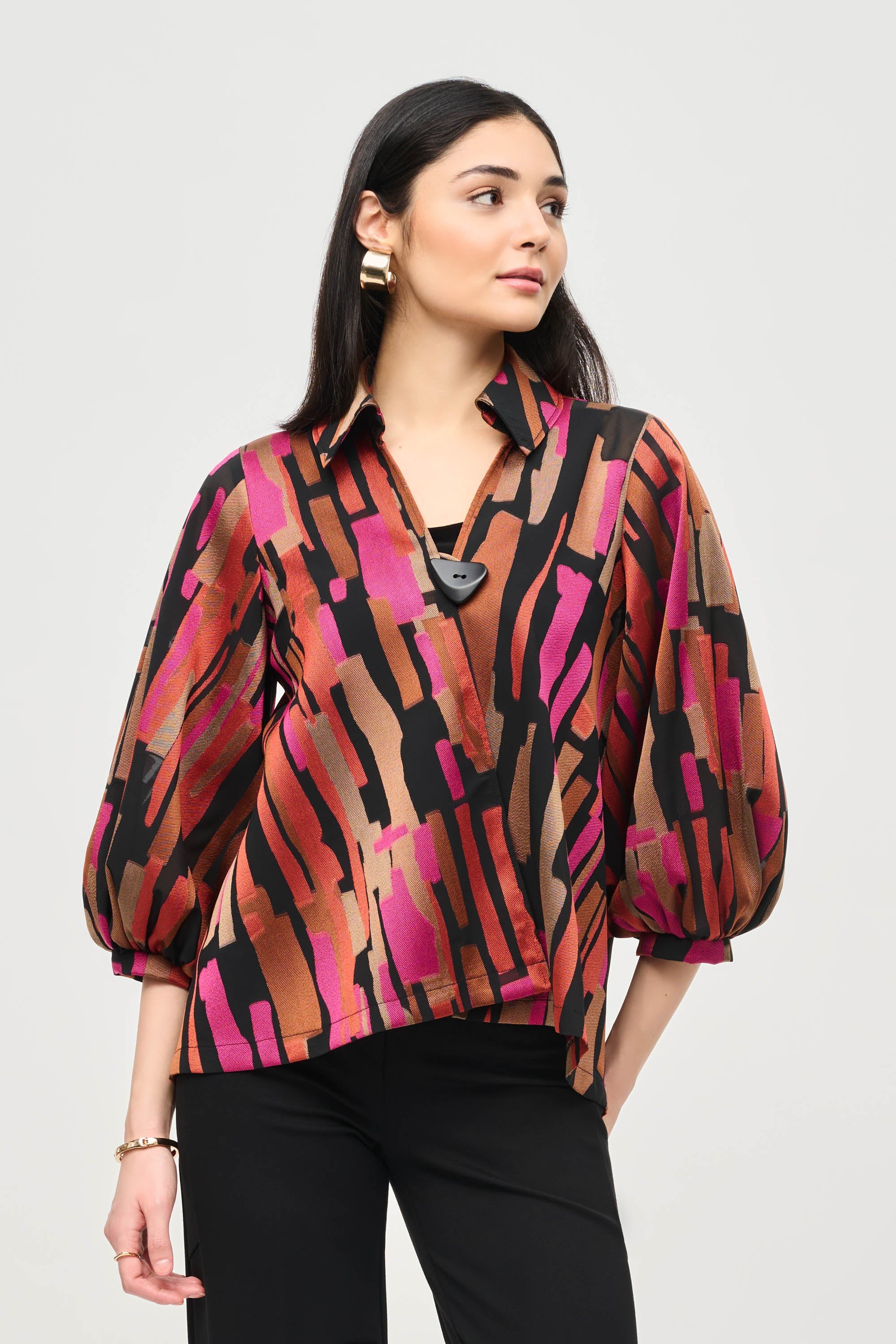 Chaqueta abstracta con manga abullonada 243239