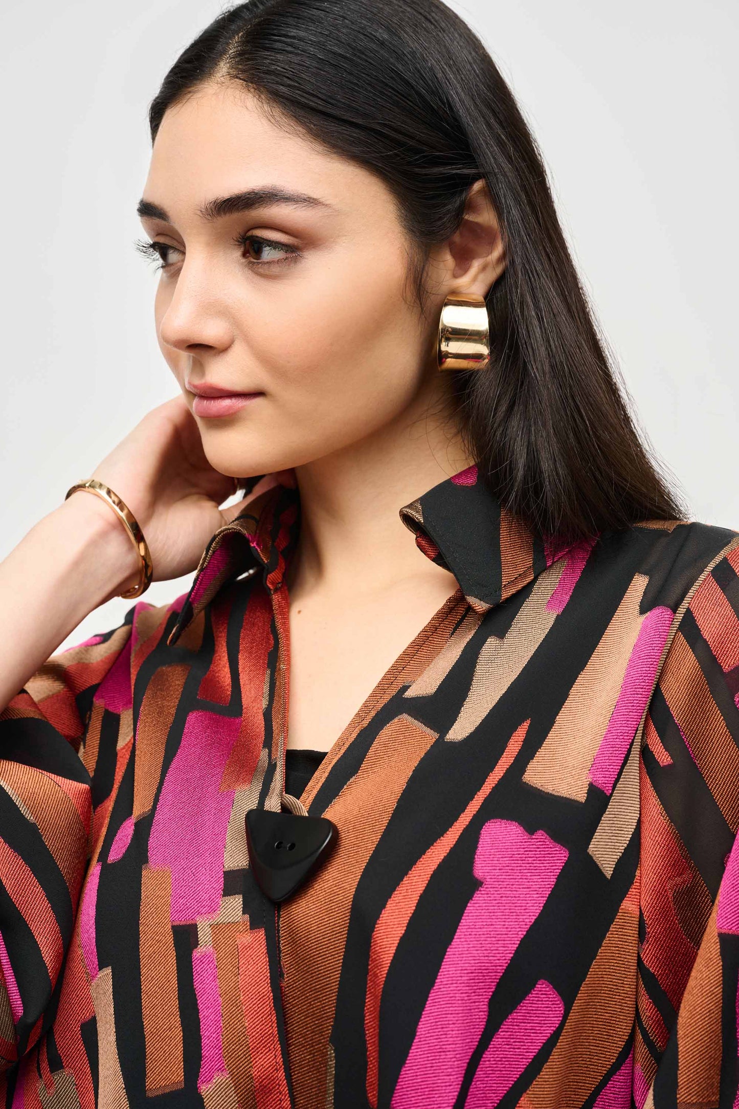 Chaqueta abstracta con manga abullonada 243239