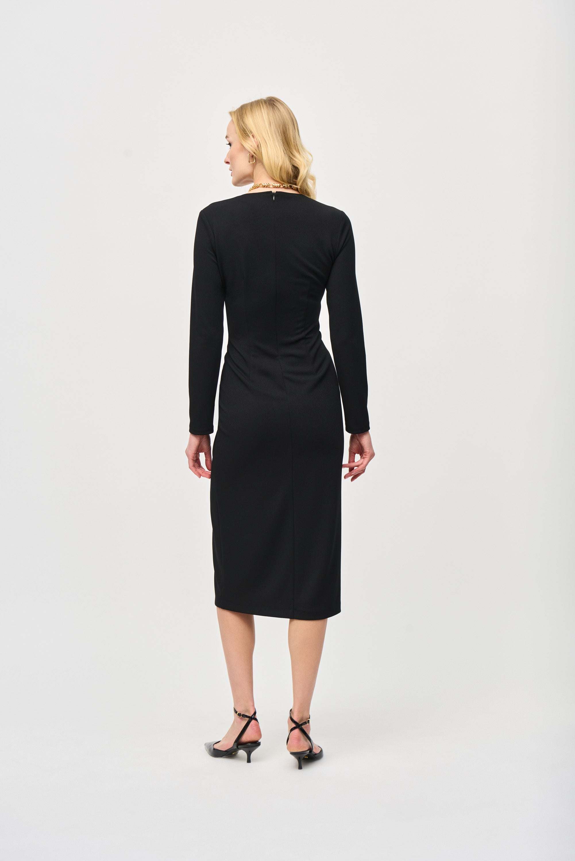 Vestido con abertura lateral negro 243308