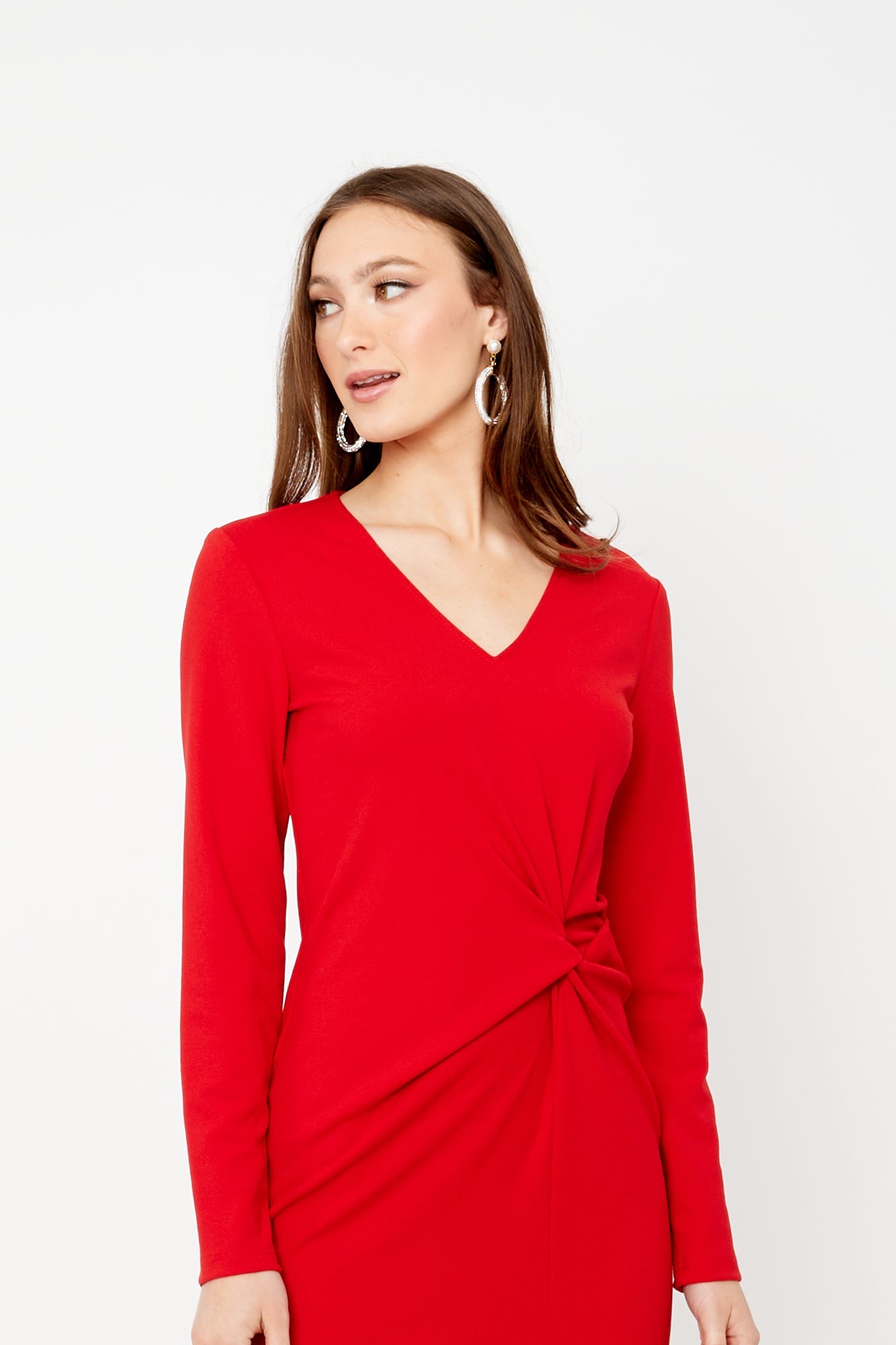 Vestido con abertura lateral rojo 243308