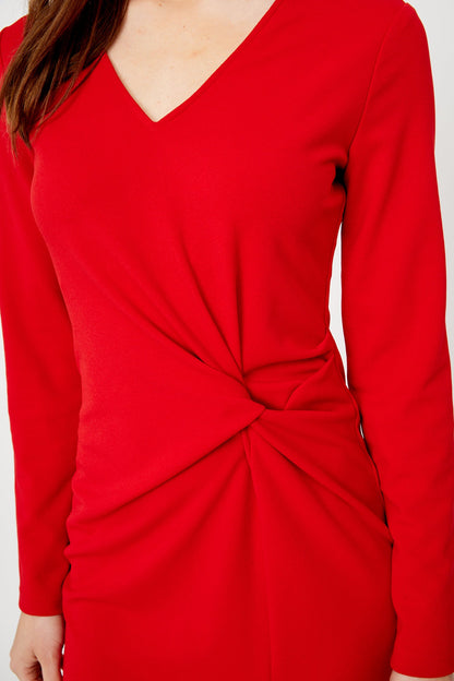 Vestido con abertura lateral rojo 243308