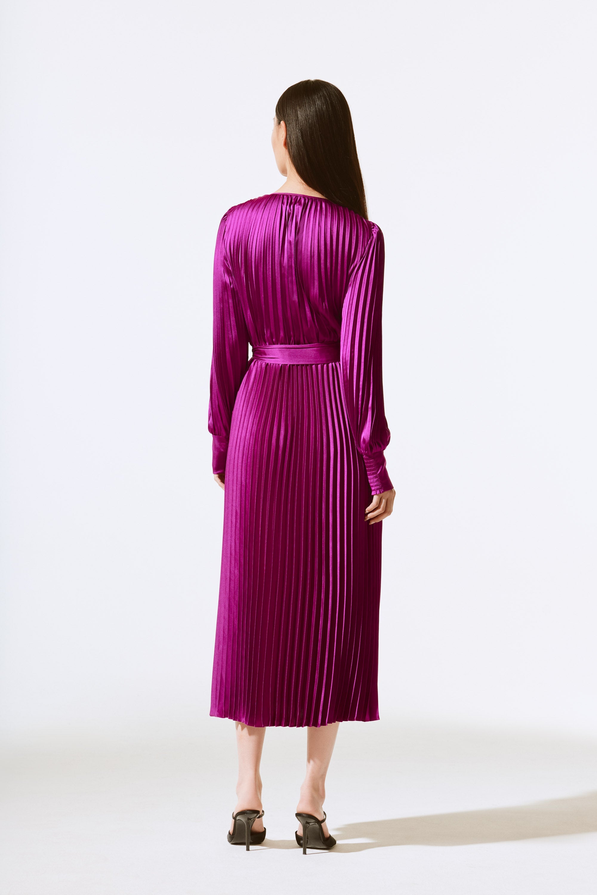 Vestido cruzado plisado 243771X