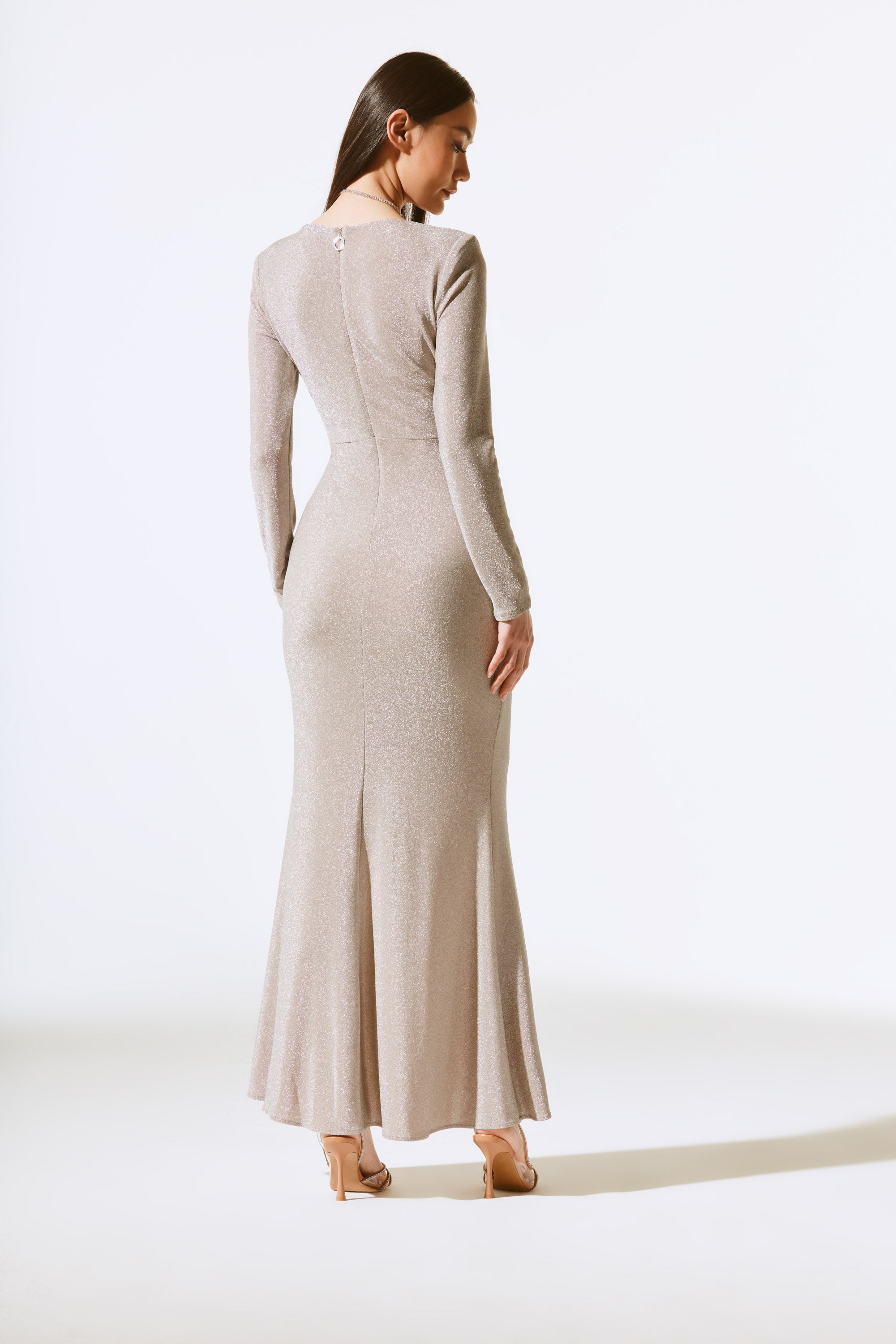 Vestido jaspeado con volantes 243793