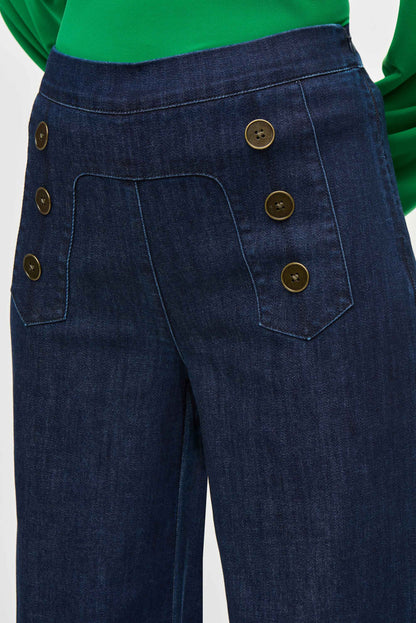 Pantalón acampanado con botones 243900