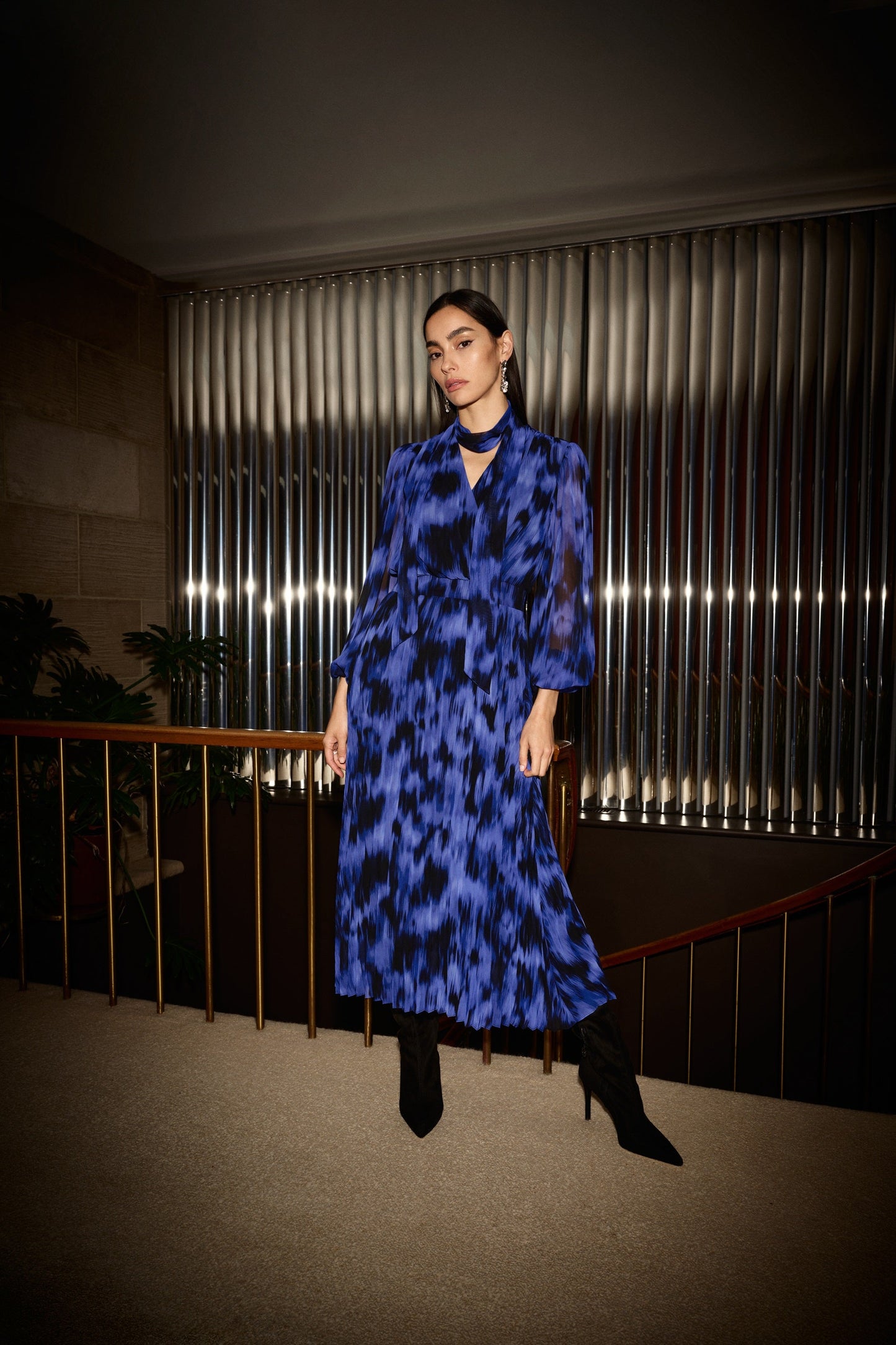 Vestido de gasa plisado 244924