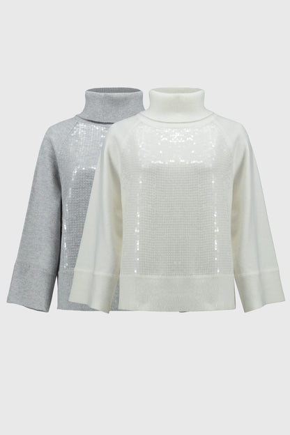 Blusa con lentejuelas Vainilla 244935