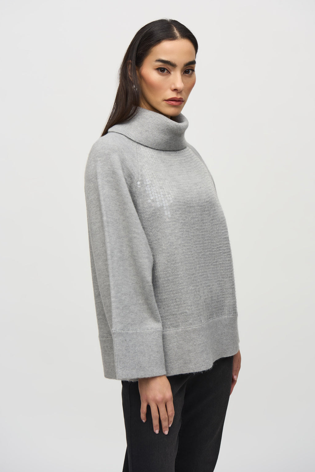 Blusa con lentejuelas Gris/Melange 244935