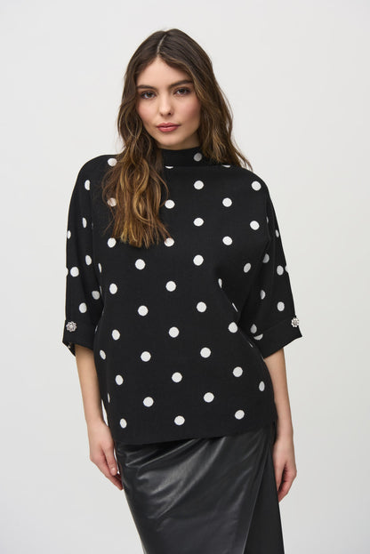 Blusa de punto con estampado lunares 244936