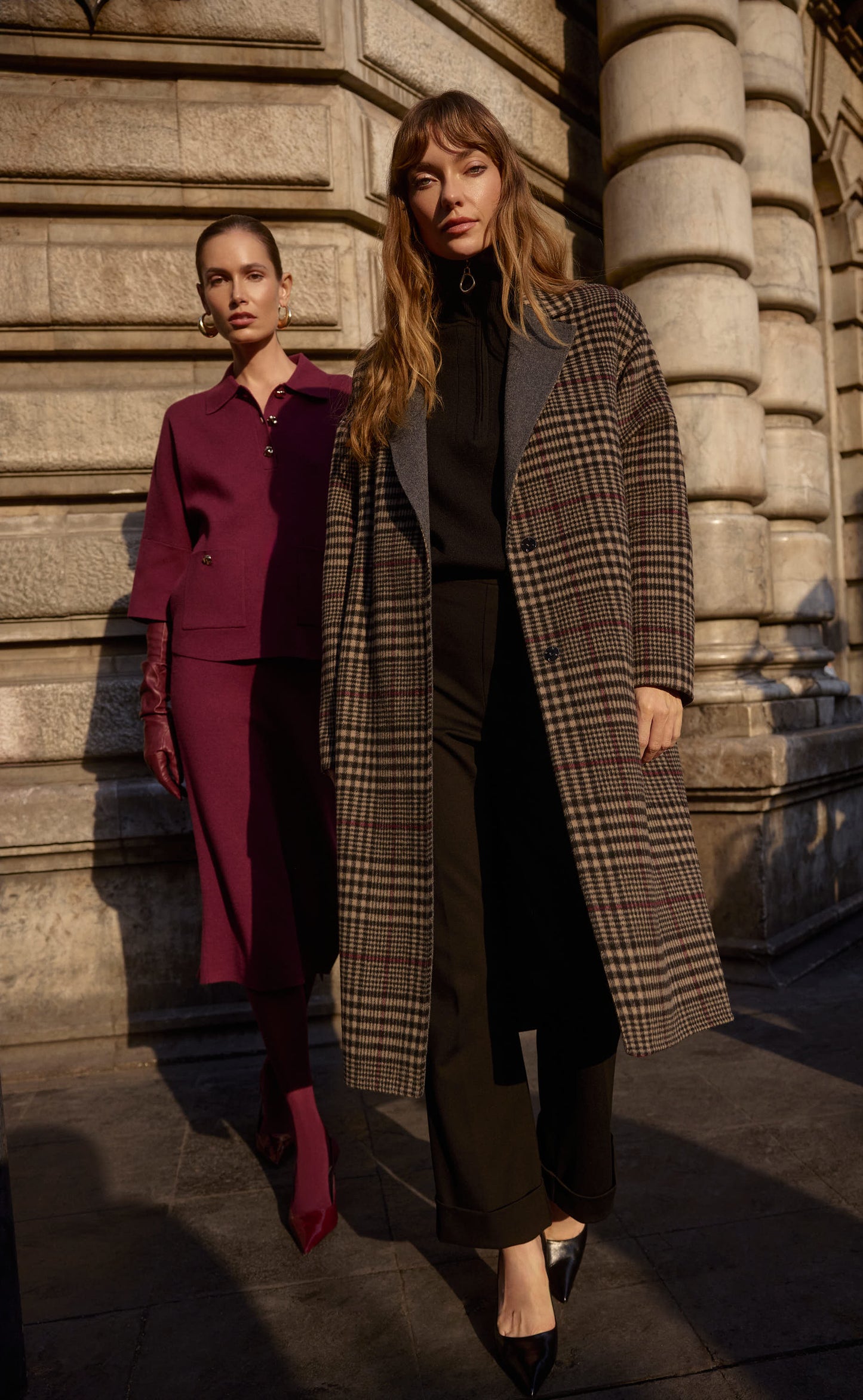 Falda midi de punto negro 243967F25