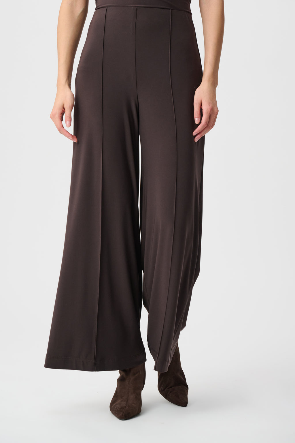 Pantalones de pierna ancha sin cierre cafe 251017F2