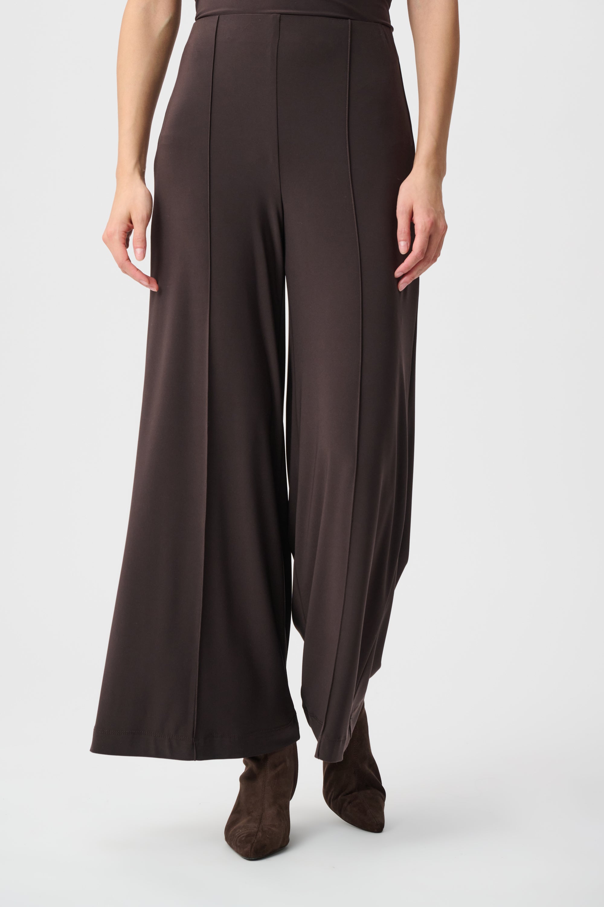 Pantalones de pierna ancha sin cierre cafe 251017F2