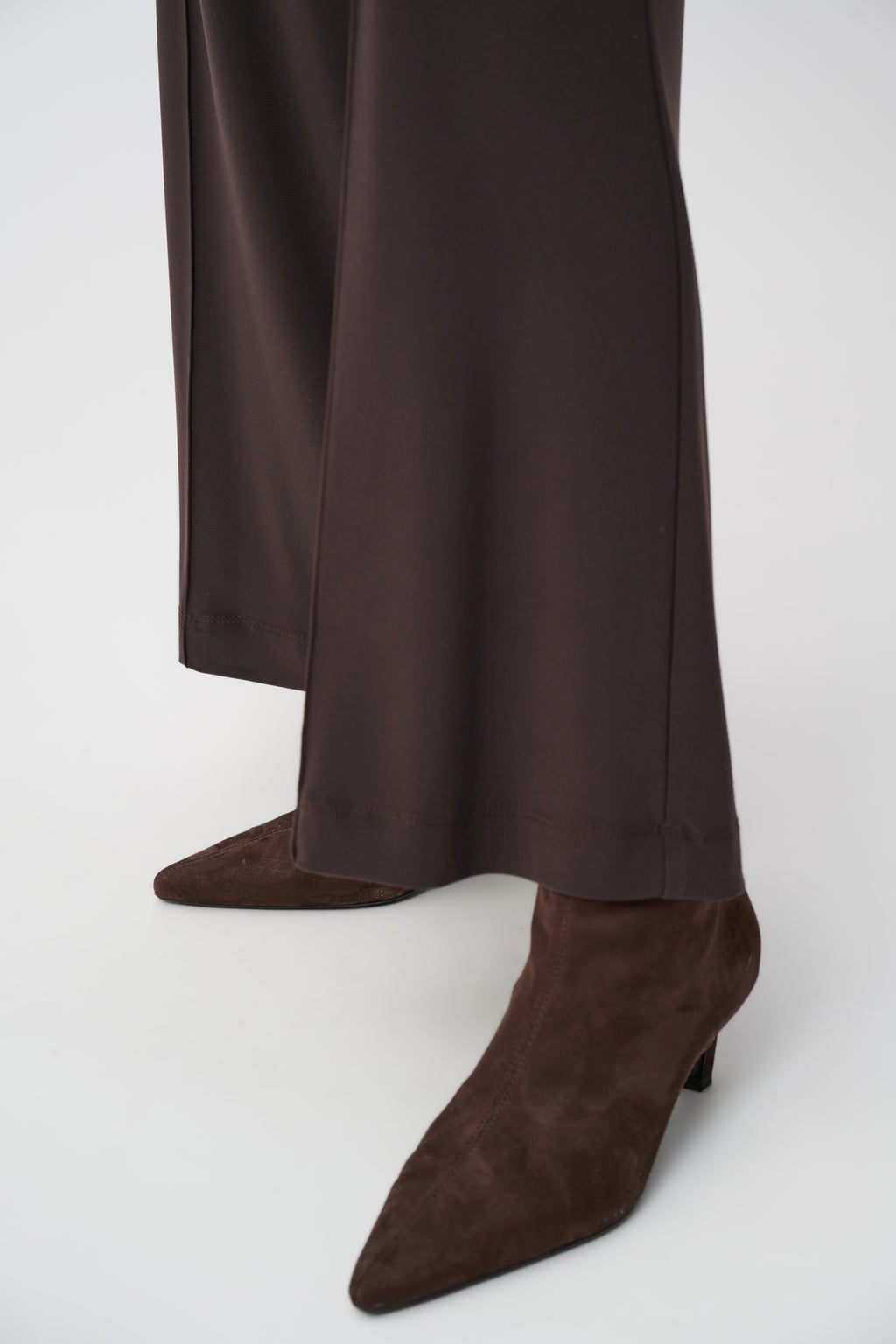 Pantalones de pierna ancha sin cierre cafe 251017F2