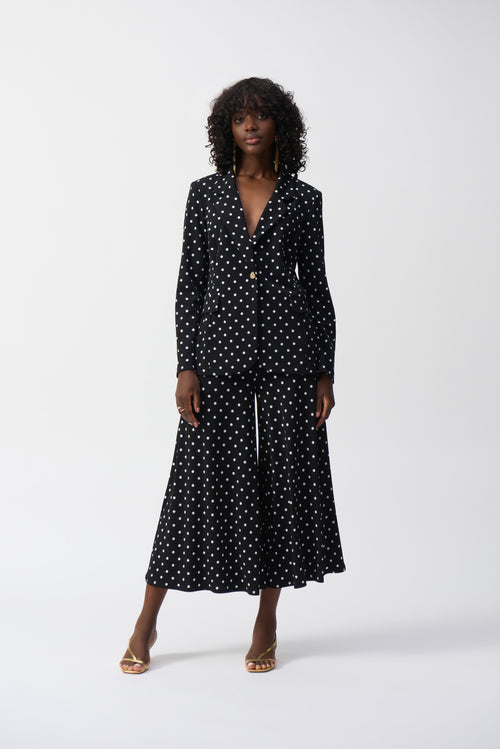 Blazer boxy con estampado de puntos negro 251051