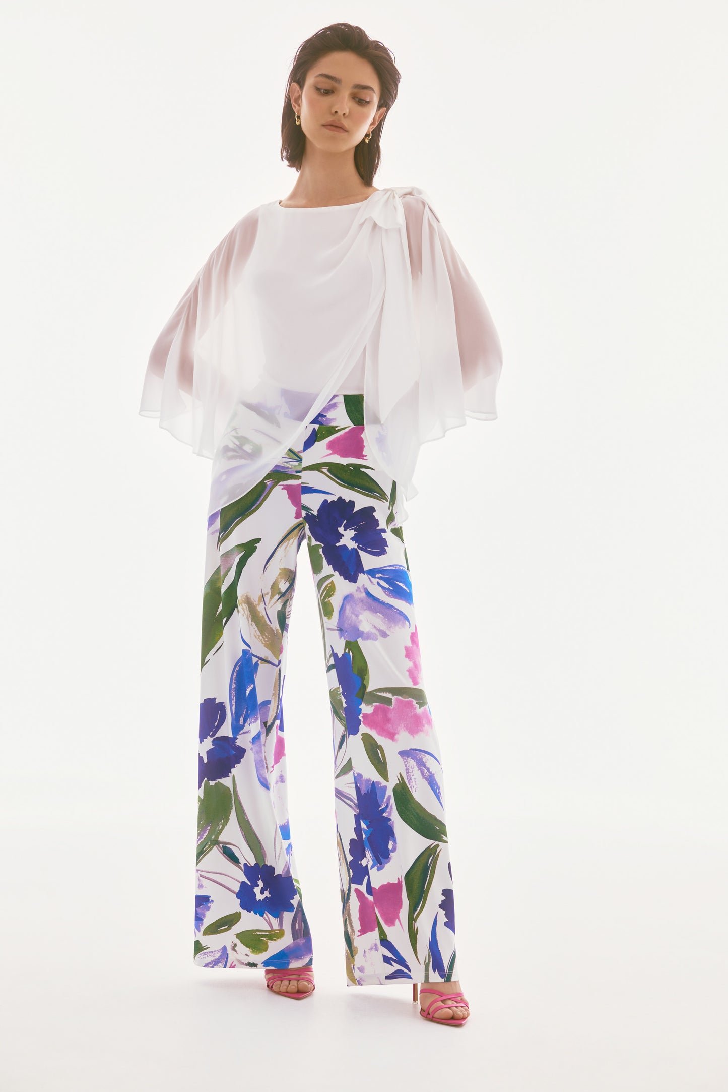 Blusa estilo poncho de gasa vainilla 251739 | Signature