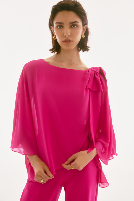 Blusa estilo poncho de rosa geranio 251739 | Signature