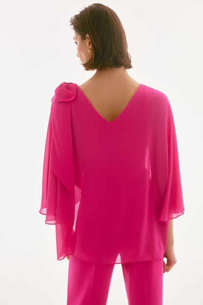 Blusa estilo poncho de rosa geranio 251739 | Signature