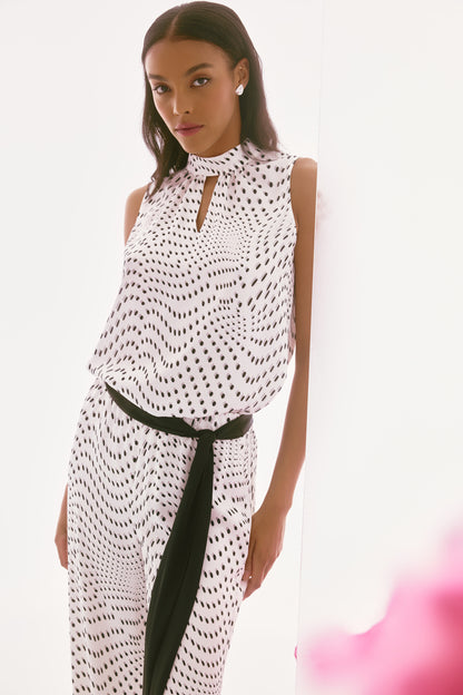 Blusa sin mangas con estampado de puntos 251749 | Signature