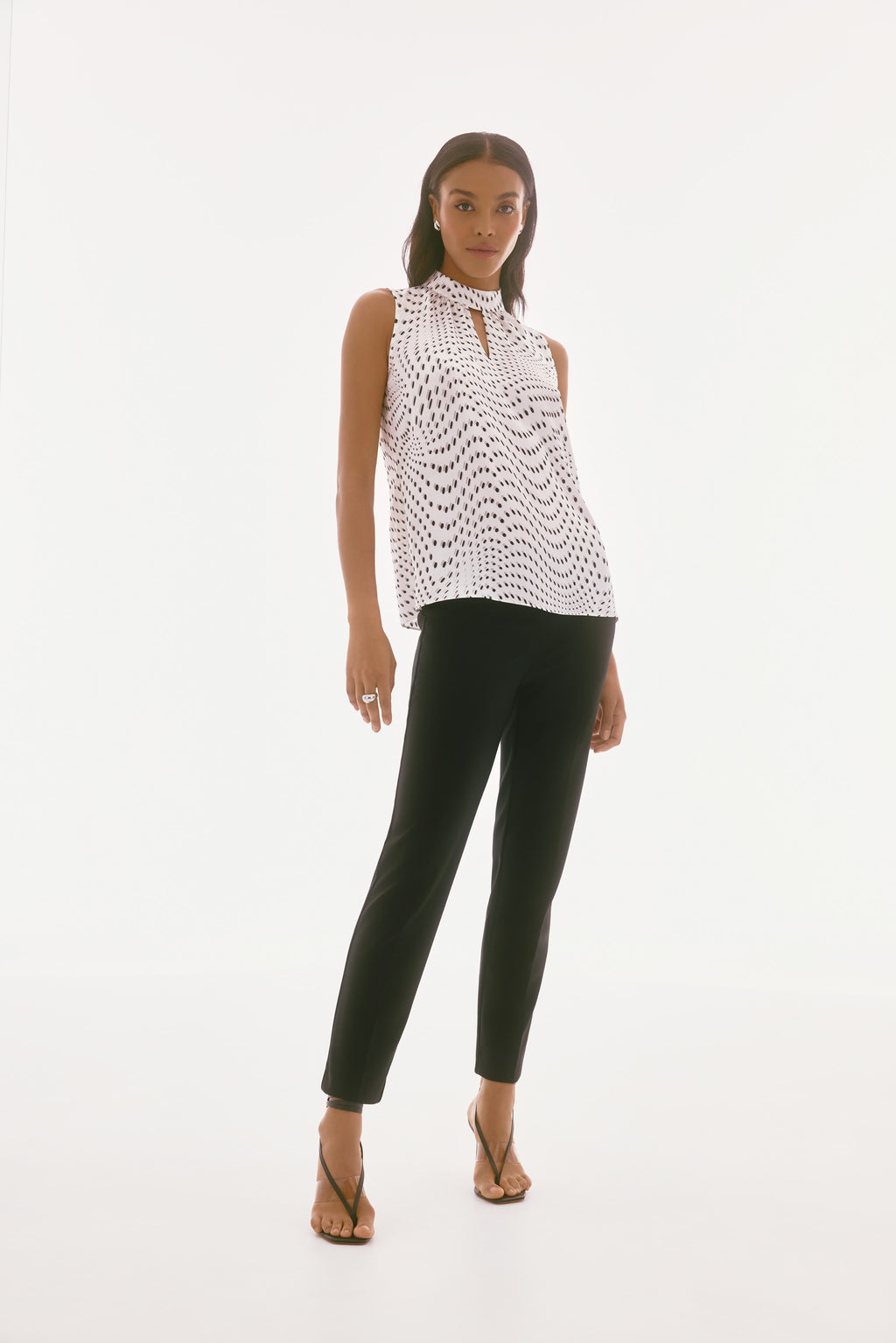 Blusa sin mangas con estampado de puntos 251749 | Signature