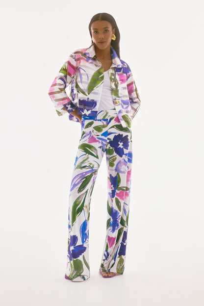 Pantalones de pierna ancha con estampado floral 251770 | Signature