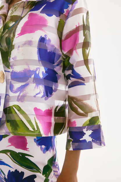 Chaqueta con estampado de flores con transparencia | Signature 251776