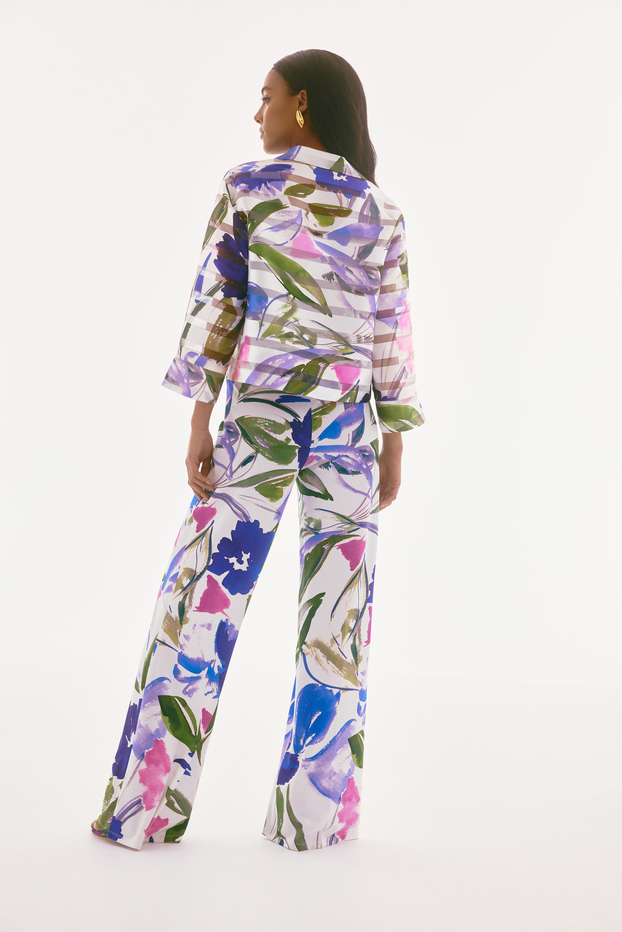 Chaqueta con estampado de flores con transparencia | Signature 251776