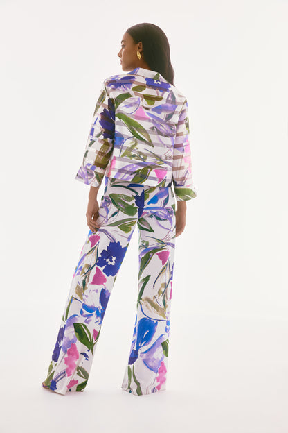 Chaqueta con estampado de flores con transparencia | Signature 251776