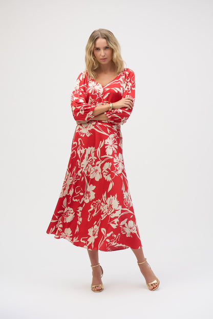 Blusa con estampado floral rojo 252119