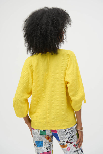 Blusa cuello redondo texturizada amarillo 252129