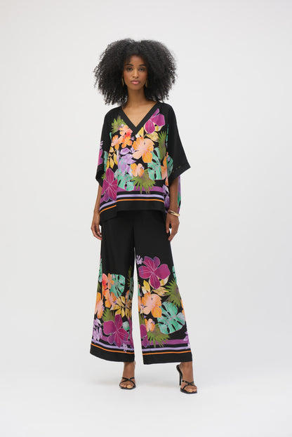 Blusa boxy con estampado floral 252218