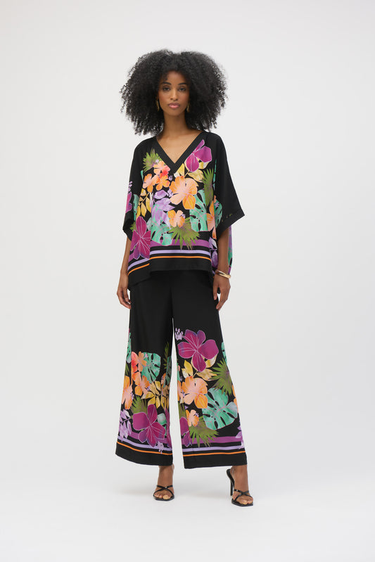 Blusa boxy con estampado floral 252218