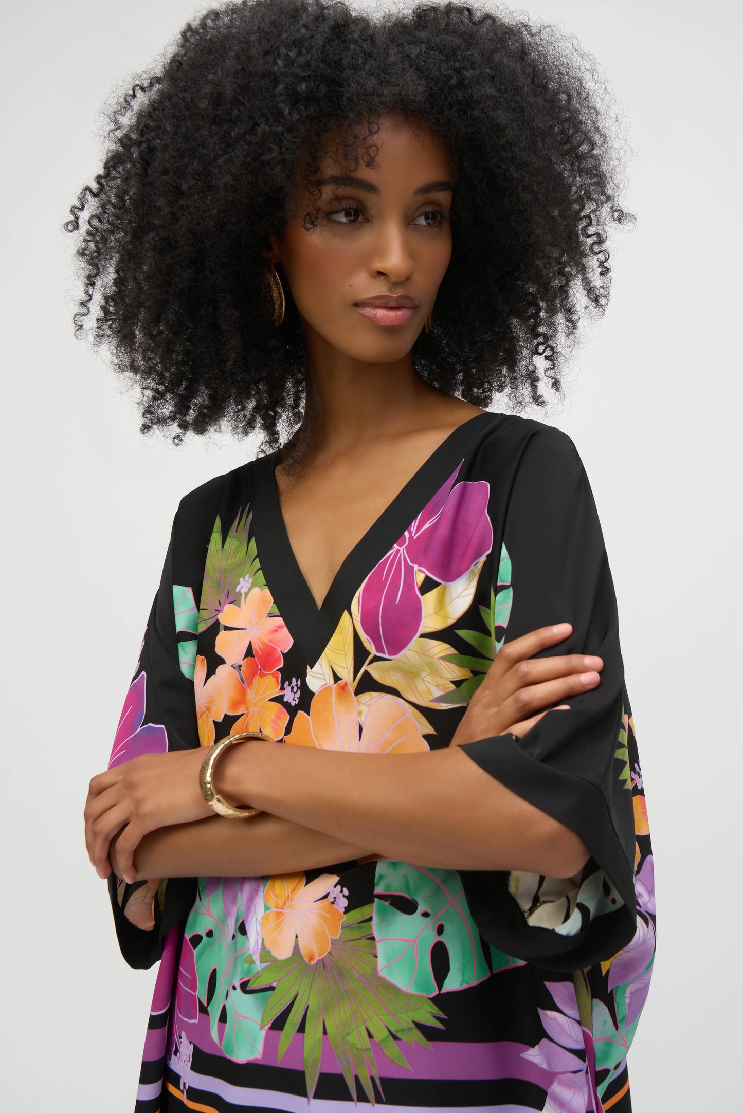 Blusa boxy con estampado floral 252218