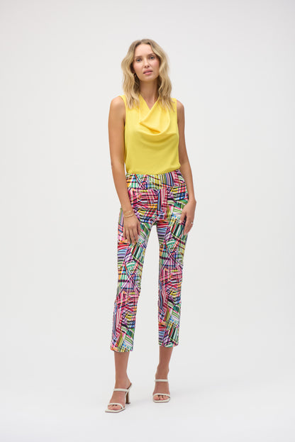Pantalón con estampado de líneas multicolor 252233