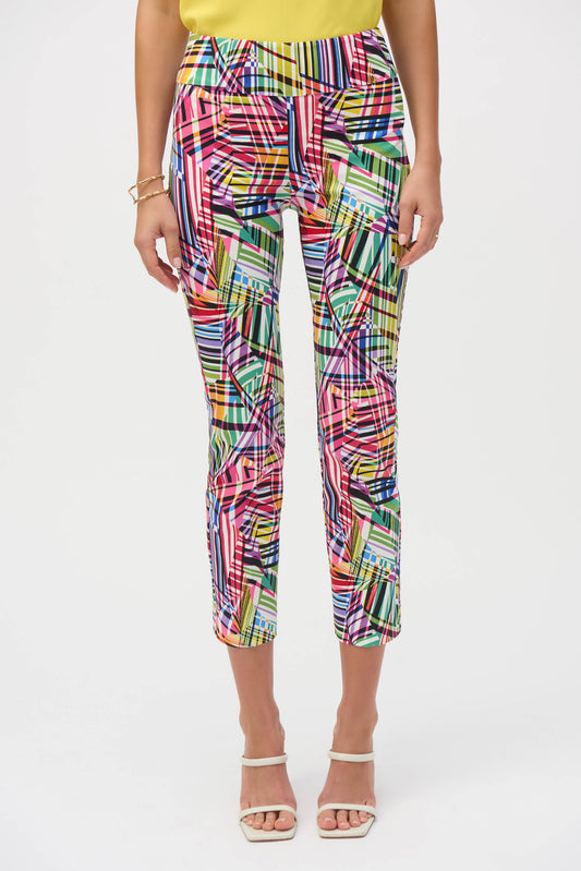 Pantalón con estampado de líneas multicolor 252233