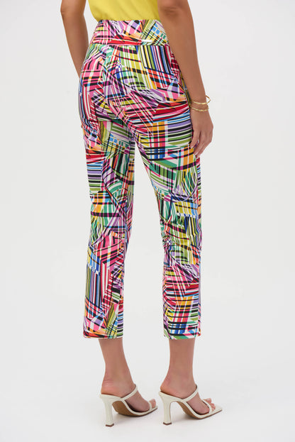 Pantalón con estampado de líneas multicolor 252233