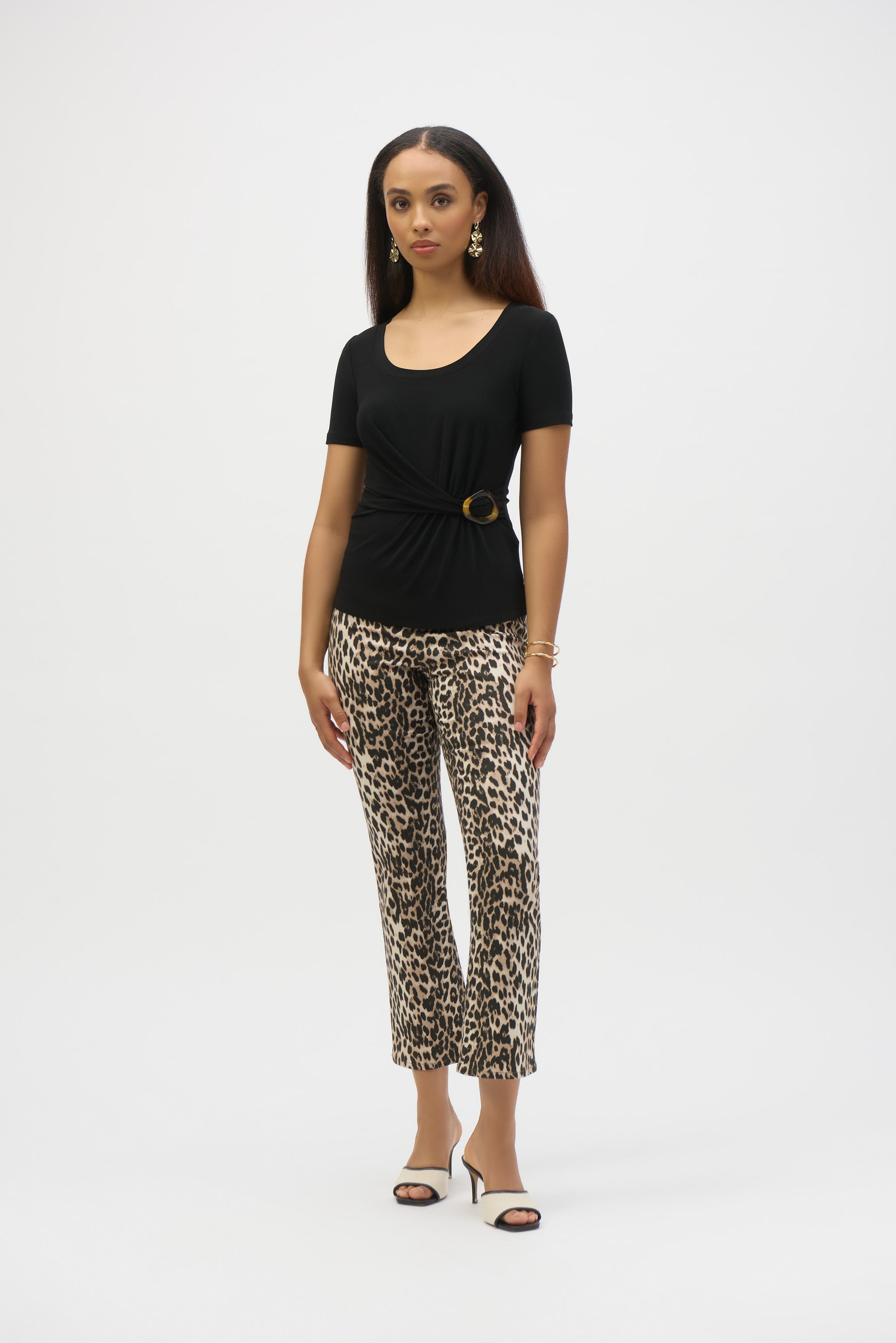 Jeans rectos con estampado de leopardo 252907