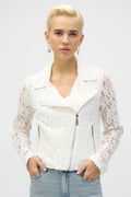 Chaqueta moto con encaje vainilla 252920