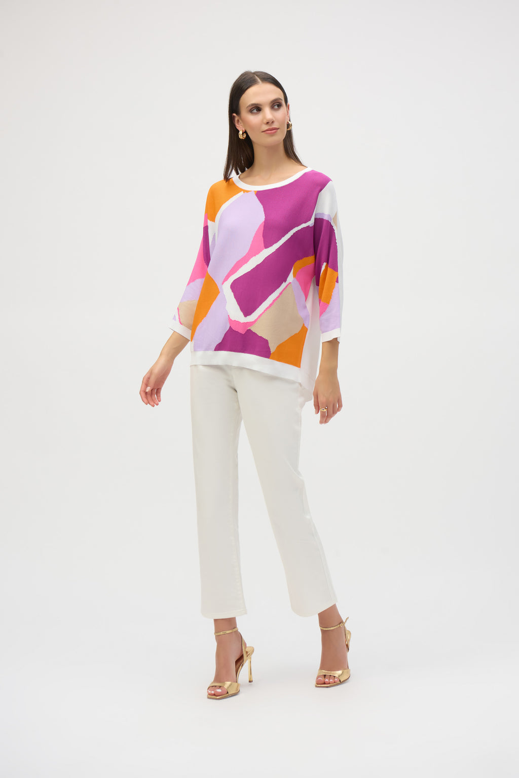 Jersey de punto con estampado abstracto multicolor 252927