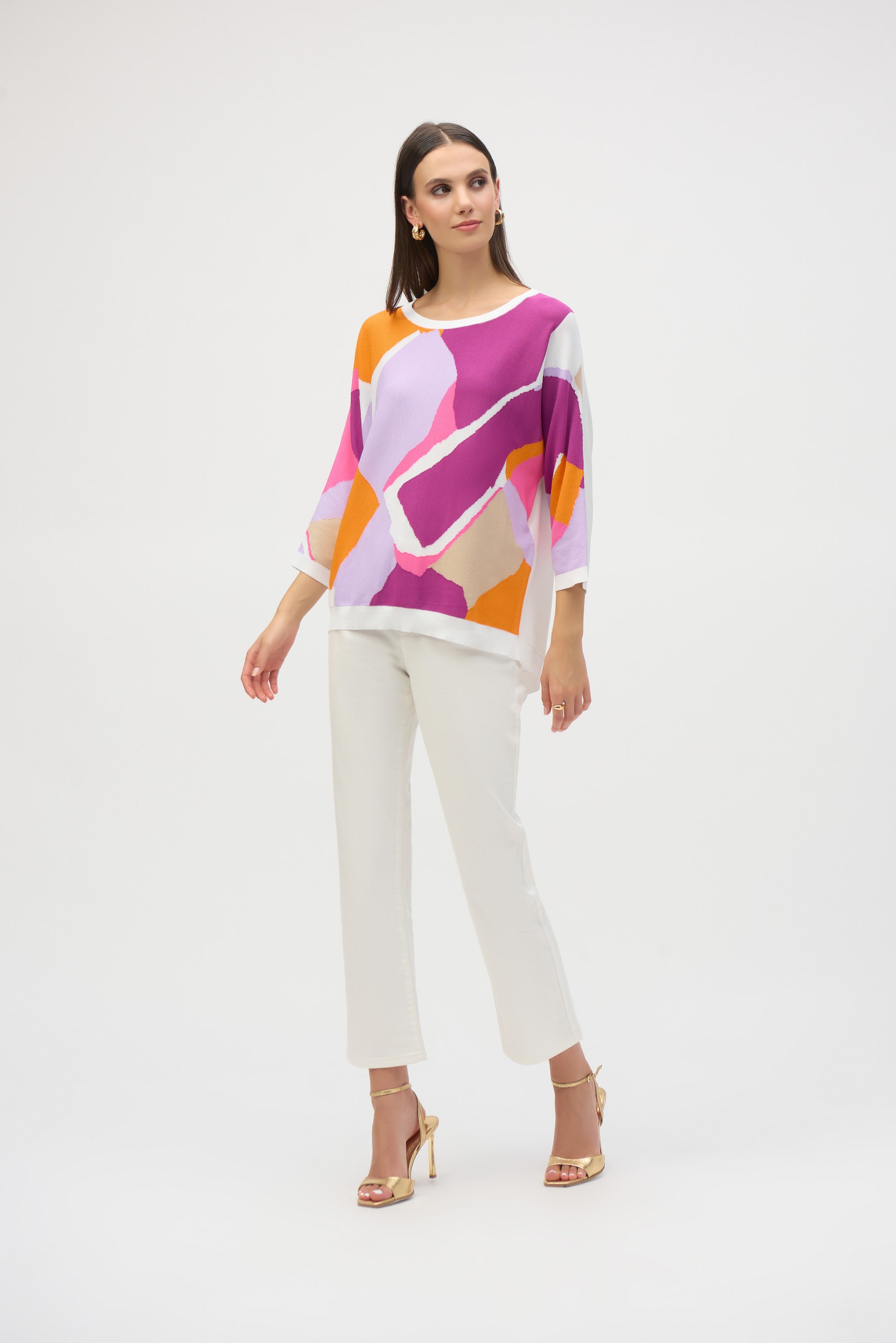 Jersey de punto con estampado abstracto multicolor 252927