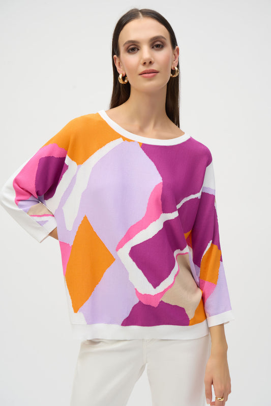 Jersey de punto con estampado abstracto multicolor 252927