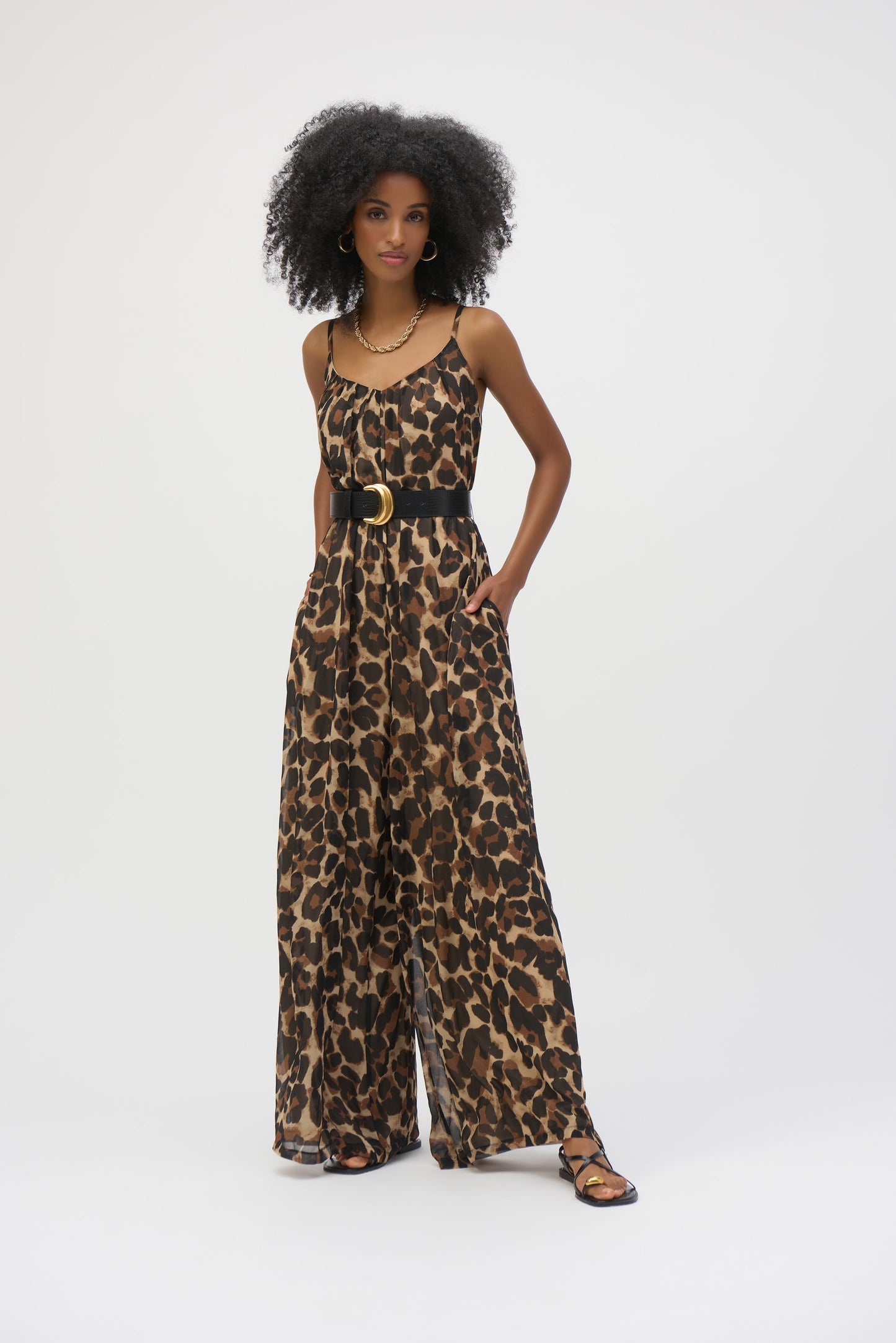 Jumpsuit de gasa de animal print 252936