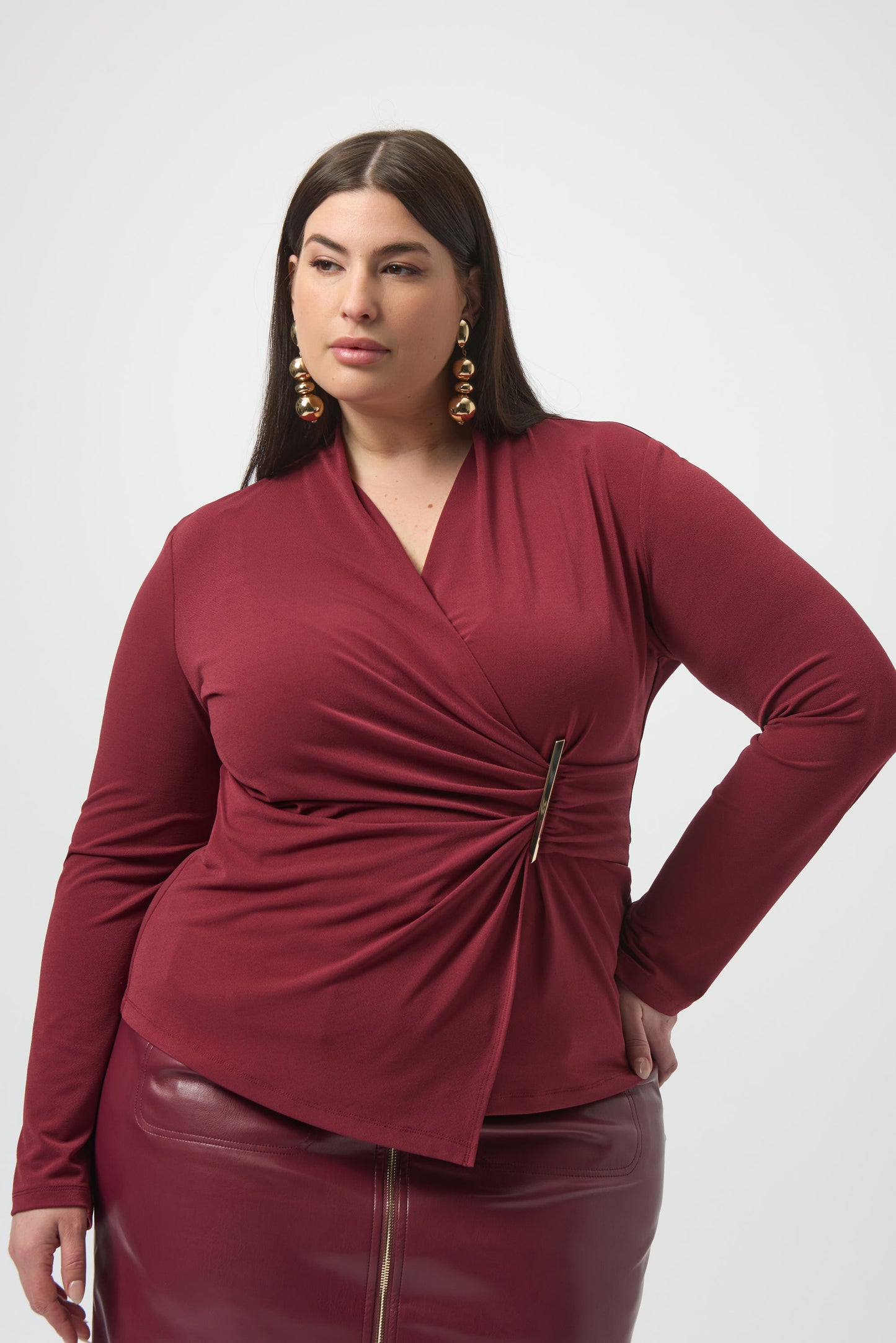Blusa cruzada rojo merlot 253020
