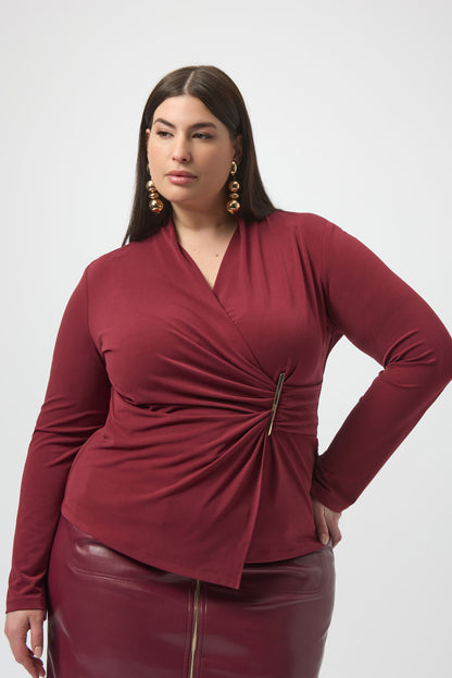 Blusa cruzada rojo merlot 253020
